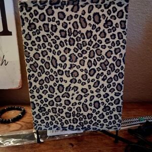 Leopard Print Decorative Canvas Panel - Black and Cream